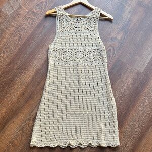 Astr Cream Crochet Mini Dress